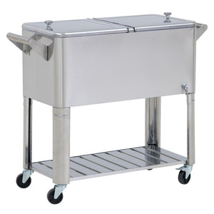Sunjoy 80 QT Outdoor Stainless Steel Cooler