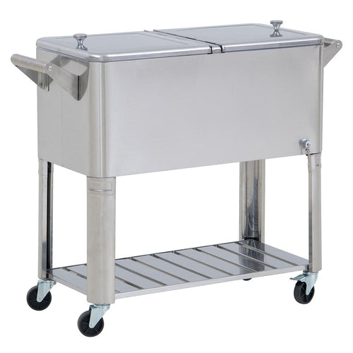 Sunjoy 80 QT Outdoor Stainless Steel Cooler