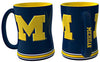 Michigan Wolverines Coffee Mug 14oz Sculpted Relief Team Color - Logo Brands