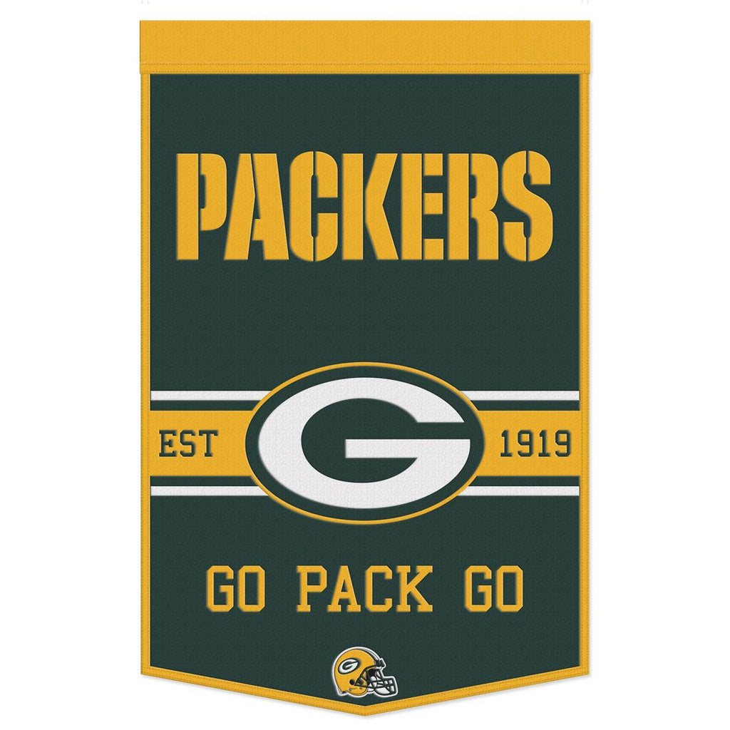 Green Bay Packers Banner Wool 24x38 Dynasty Slogan Design - Special Order - WinCraft