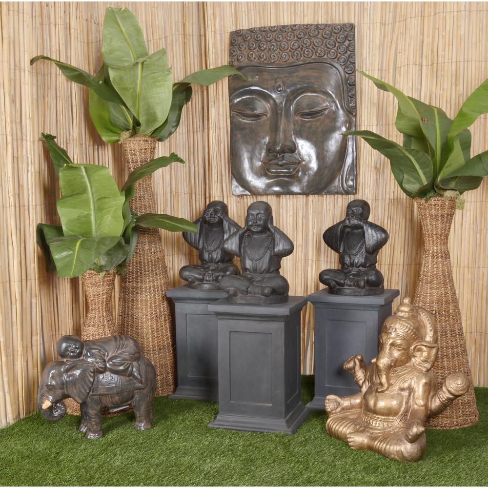 Buddha Face Wall Decoration Small Black Earth - AFD
