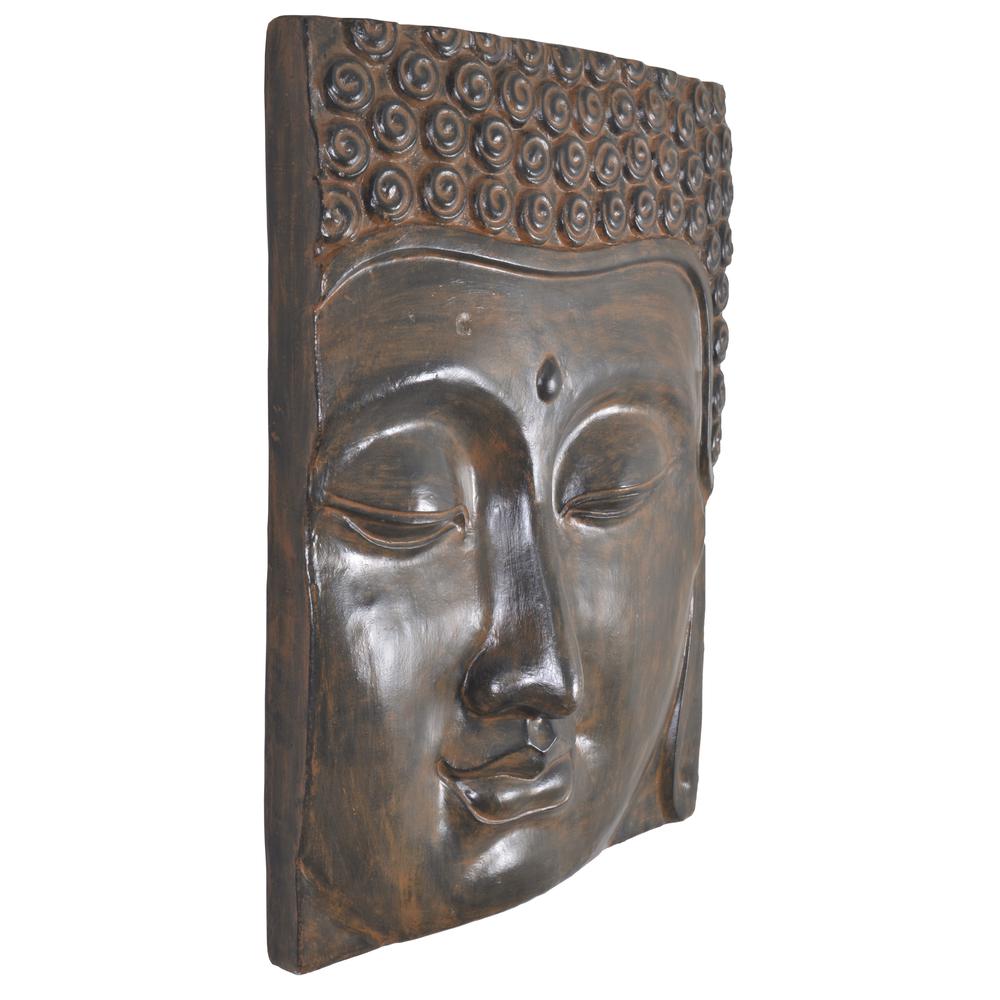 Buddha Face Wall Decoration Small Black Earth - AFD