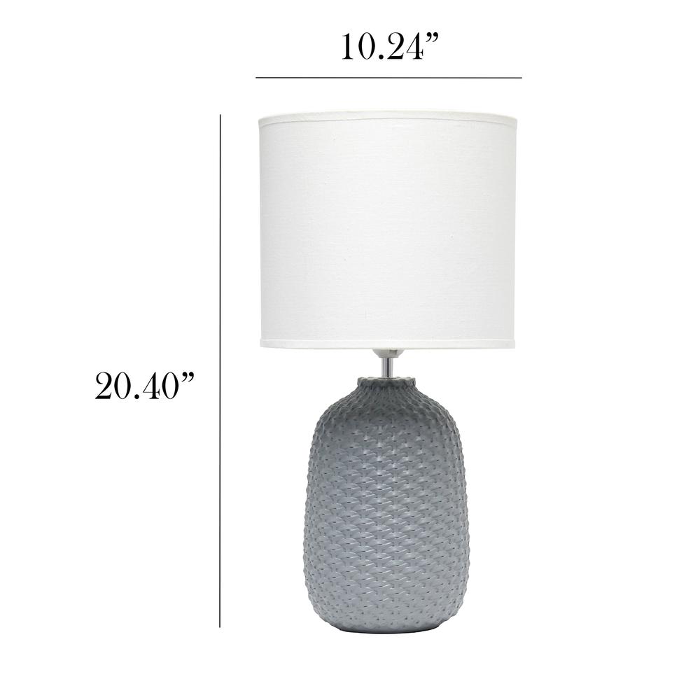 20.4'' Tall Traditional Ceramic Purled Texture Bedside Table Desk Lamp - Simple Designs