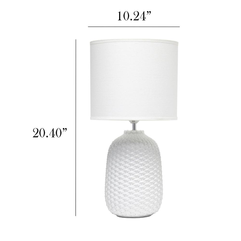 20.4'' Tall Traditional Ceramic Purled Texture Bedside Table Desk Lamp - Simple Designs