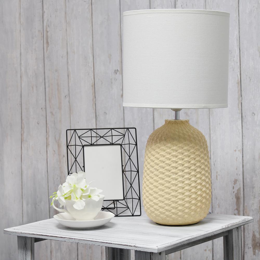 20.4'' Tall Traditional Ceramic Purled Texture Bedside Table Desk Lamp - Simple Designs