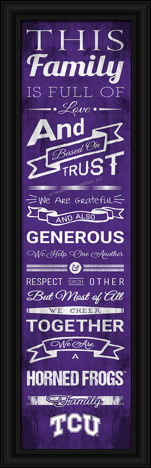 TCU Horned Frogs Print 8x24 Family Cheer Style - Prints Charming