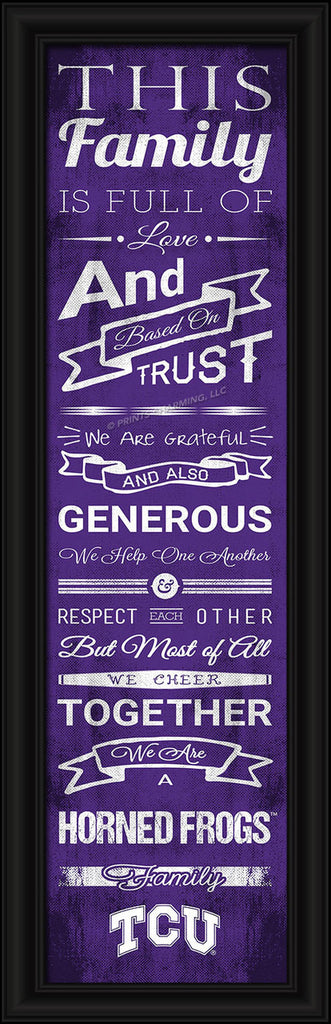 TCU Horned Frogs Print 8x24 Family Cheer Style - Prints Charming