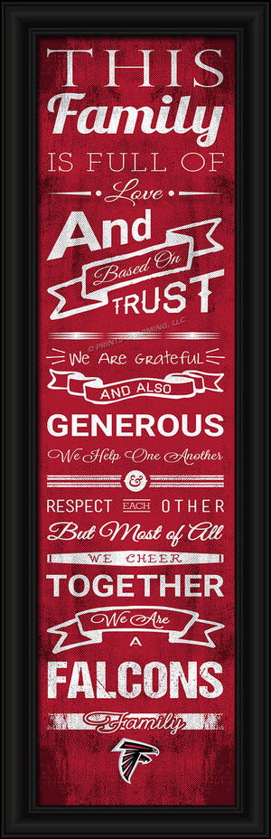 Atlanta Falcons Family Cheer Print 8''x24'' - Prints Charming