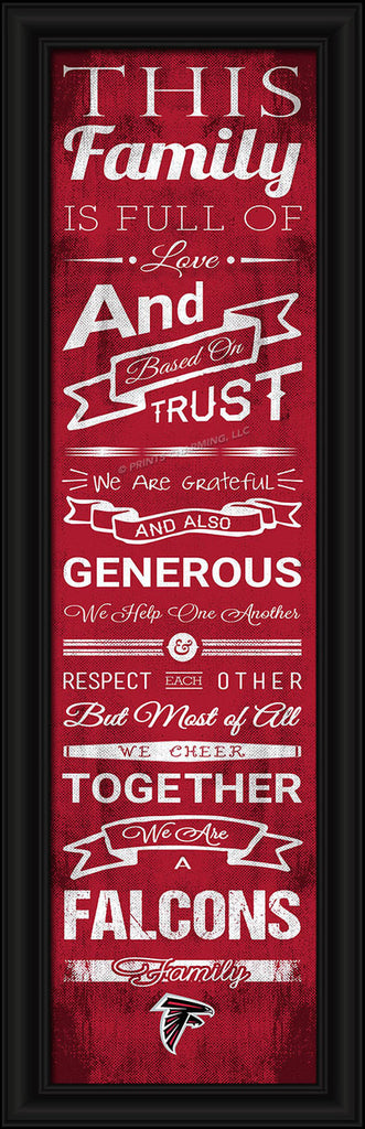 Atlanta Falcons Family Cheer Print 8''x24'' - Prints Charming