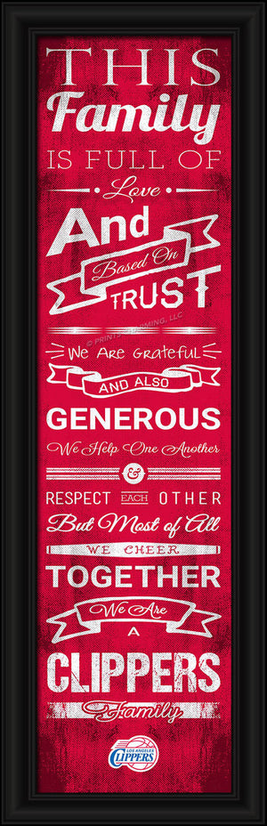 Los Angeles Clippers Family Cheer Print 8''x24'' - Prints Charming