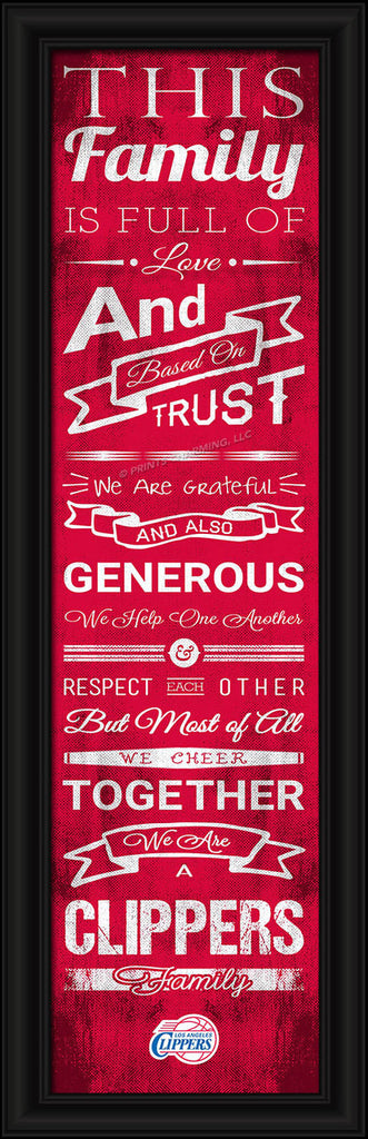 Los Angeles Clippers Family Cheer Print 8''x24'' - Prints Charming