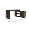 DEPOT E-SHOP Pearl Desk, L-Shaped, One-Door Cabinet, Two Shelves-Dark Brown, For Office - Depot E-Shop