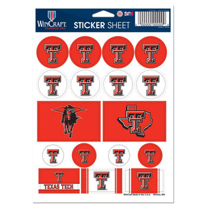 Texas Tech Red Raiders Decal Sheet 5x7 Vinyl - WinCraft