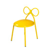 Set Of 1 Metal Kids Bow Chair With Yellow Vinyl Seat Cushion - CSP