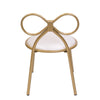 Set Of 1 Metal Kids Bow Chair With Gold Vinyl Seat Cushion - CSP