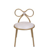 Set Of 1 Metal Kids Bow Chair With Gold Vinyl Seat Cushion - CSP