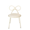 Set Of 1 Metal Kids Bow Chair With White Vinyl Seat Cushion - CSP