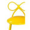 Set Of 4 Metal Kids Bow Chair With Yellow Vinyl Seat Cushion - CSP