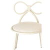 Set Of 4 Metal Kids Bow Chair With White Vinyl Seat Cushion - CSP