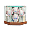 Octagon 4 Baseball Display Case with Walnut Moulding