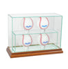 4 Upright Baseball Display Case with Walnut Moulding