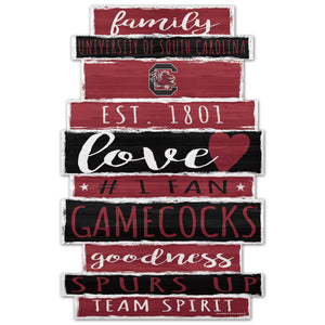 South Carolina Gamecocks Sign 11x17 Wood Family Word - WinCraft