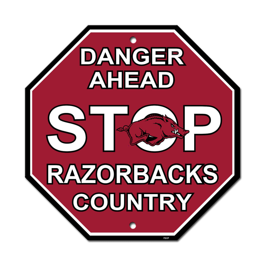 Arkansas Razorbacks Sign 12x12 Plastic Stop Style CO - Fremont Die