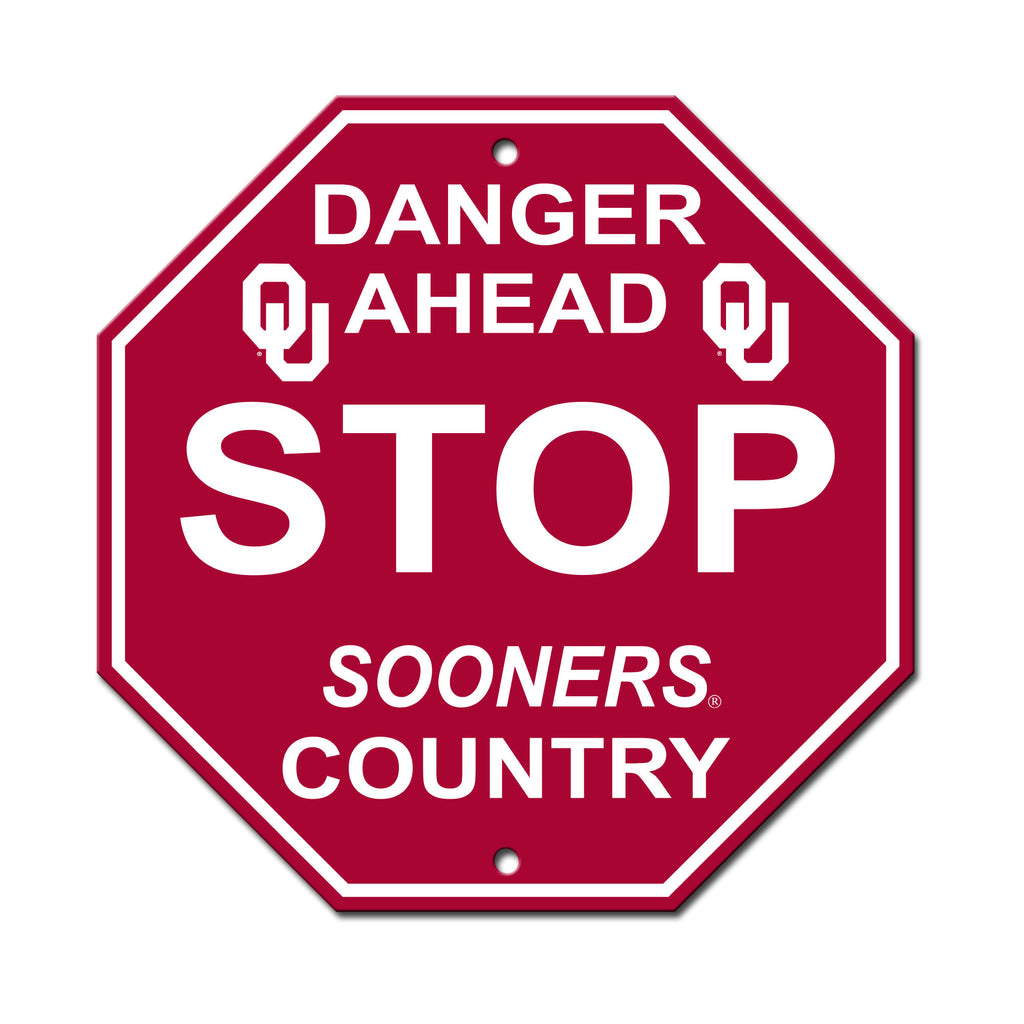 Oklahoma Sooners Sign 12x12 Plastic Stop Style - Fremont Die