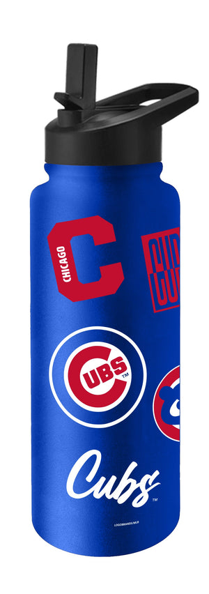 Chicago Cubs Quencher Bottle 34oz Stainless Steel Dreamweave - Logo Brands