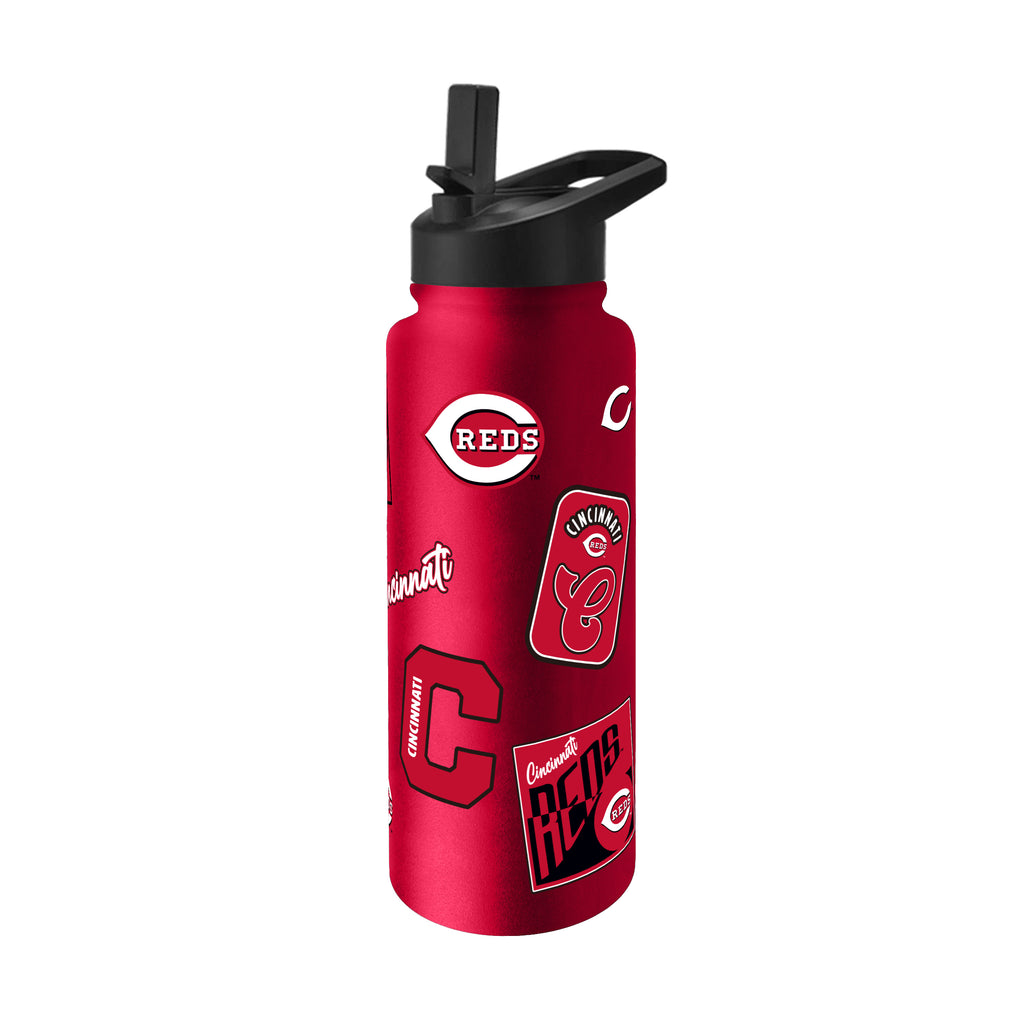 Cincinnati Reds Quencher Bottle 34oz Stainless Steel Dreamweave - Logo Brands