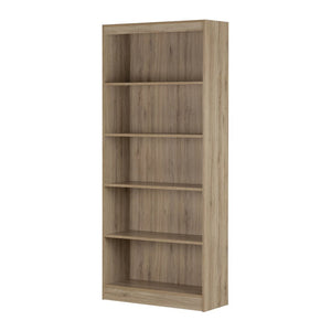 Axess 5-Shelf Bookcase, Rustic Oak - South Shore Furniture