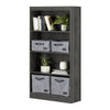 Axess 4-Shelf Bookcase, Gray Oak - South Shore Furniture