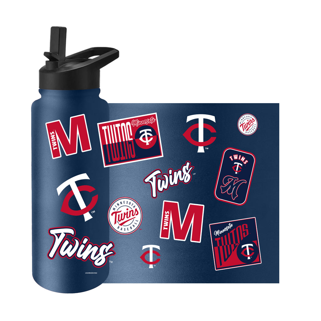 Minnesota Twins Quencher Bottle 34oz Stainless Steel Dreamweave - Logo Brands