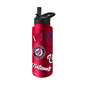 Washington Nationals Quencher Bottle 34oz Stainless Steel Dreamweave - Logo Brands