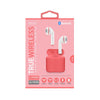 TW Earbuds w. Charging Case Coral Red - Sentry