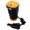 Car Power Inverter 150W Cup Holder 12v DC to 110v AC with 2 Outlets 2 Ports PWD150C - PowerDrive