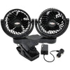 12 Volt Truck Dash Fan Dual Personal Cooling Fan with Mounting Clip RPSC8572 - RoadPro