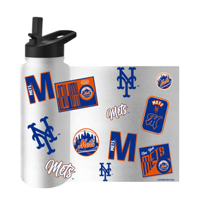 New York Mets Quencher Bottle 34oz Stainless Steel Dreamweave - Logo Brands