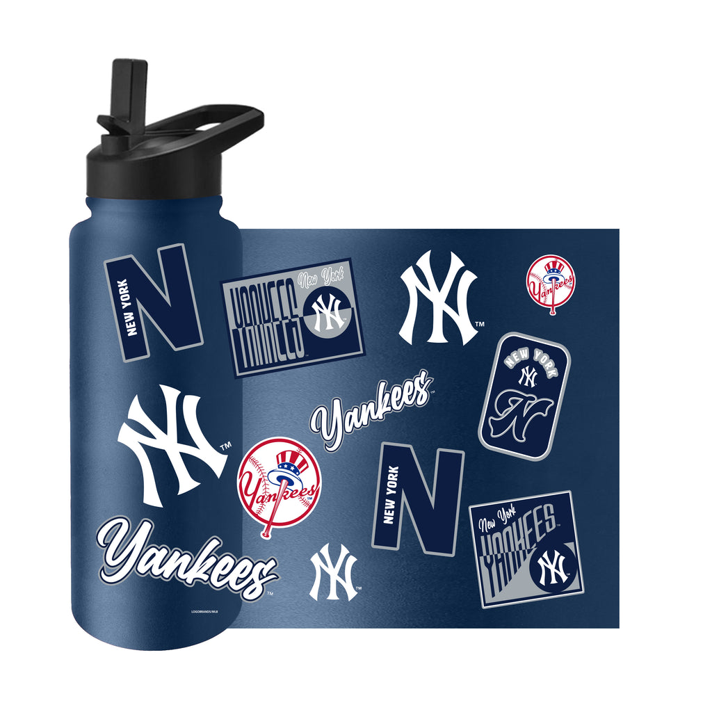 New York Yankees Quencher Bottle 34oz Stainless Steel Dreamweave - Logo Brands