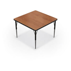 Activity Table - 48'' Square - Gray Nebula Top Surface - Black Edgeband - BALT