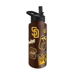 San Diego Padres Quencher Bottle 34oz Stainless Steel Dreamweave - Logo Brands