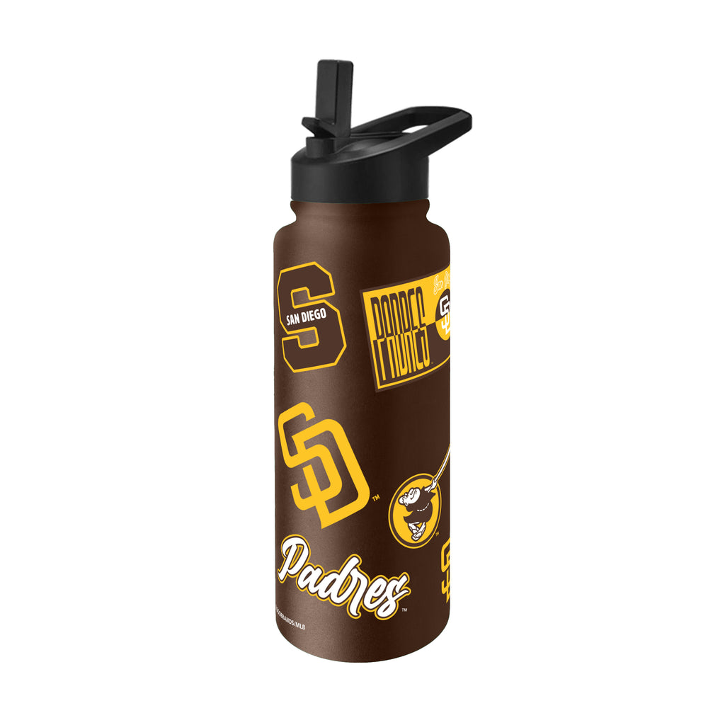 San Diego Padres Quencher Bottle 34oz Stainless Steel Dreamweave - Logo Brands