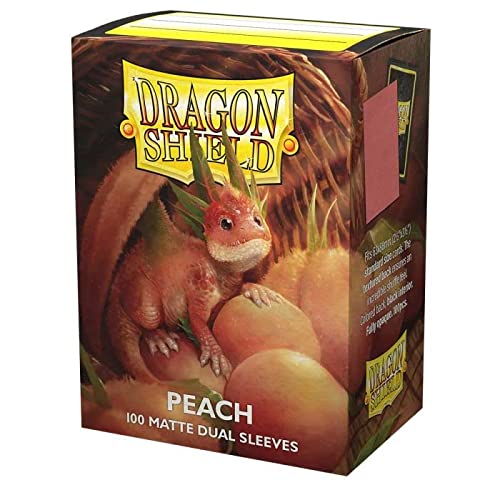 ATM15053 Dragon Shield Matte Dual Peach Deck Protector, 100 Sleeves