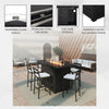 Chelsea Bar Height FIre pit aluminum table - LeisureMod