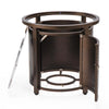 Walbrooke Brown Patio Round Tank Holder with Slats Design - LeisureMod