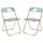Lawrence Acrylic Folding Chair With Gold Metal Frame, Set of 2 - LeisureMod