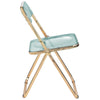 Lawrence Acrylic Folding Chair With Gold Metal Frame, Set of 2 - LeisureMod