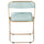 Lawrence Acrylic Folding Chair With Gold Metal Frame, Set of 2 - LeisureMod