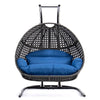 LeisureMod Wicker Hanging Double Egg Swing Chair  EKDCH-57BU