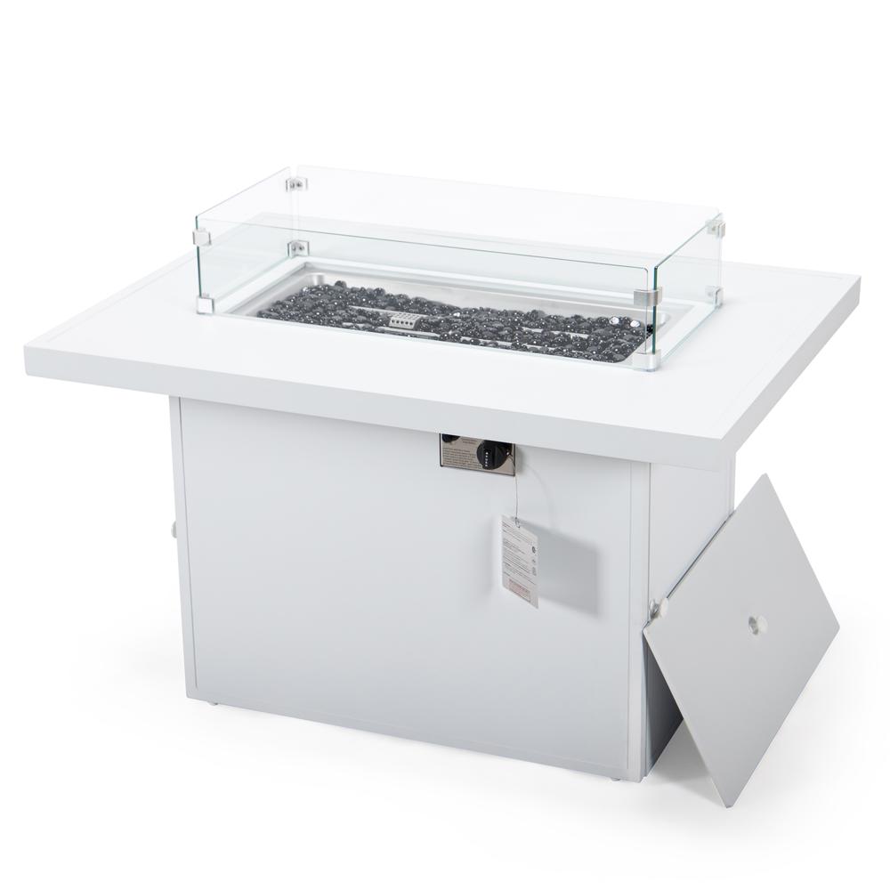 Chelsea Patio Modern Aluminum Propane Fire Pit Table - LeisureMod